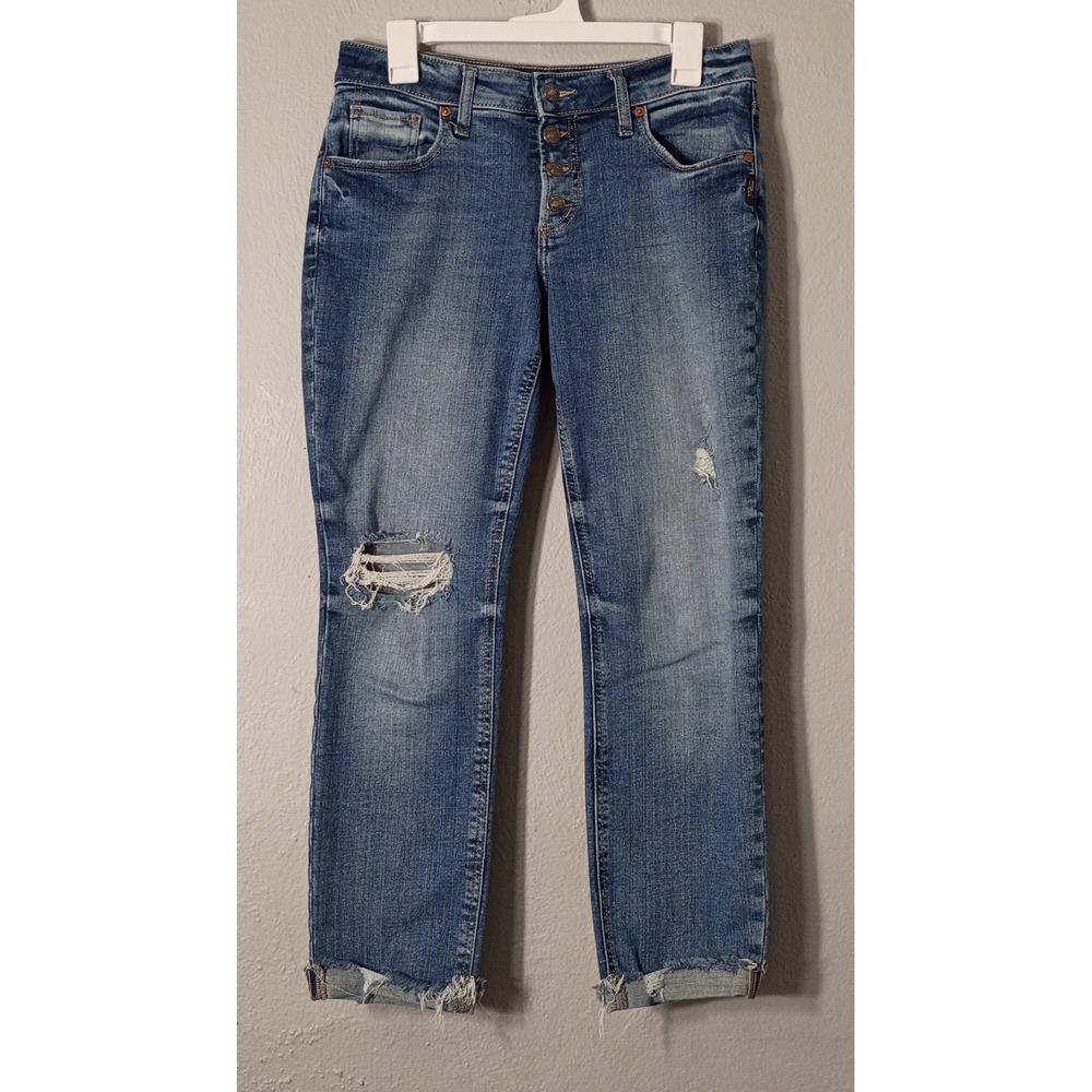 Silver Jeans Boyfriend Distressed ‎ Denim Jeans Size 28/27 (Actual 30/26 1/2)